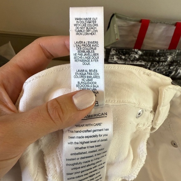 Good American White Distressed Denim Skirt Size 2 - Picture 7 of 8